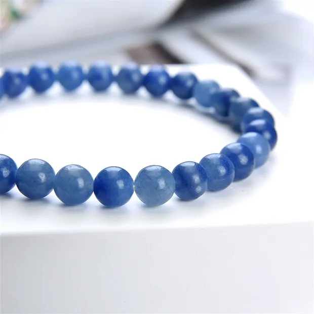 Pulsera, cuarzo azul, cuentas 06mm | Marco Schreier