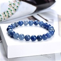Bracelet, blue quartz, 08mm beads | wholesaler gems, healing stones & jewelry
