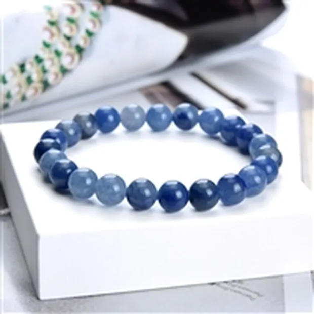 Bracelet, Quartz bleu, 08mm perles rondes | Marco Schreier