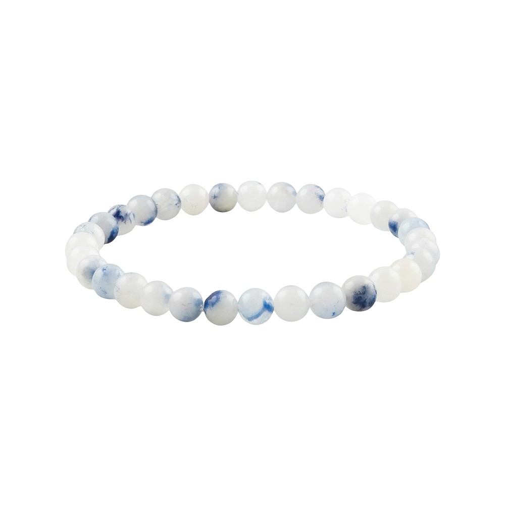Pulsera, Dumortierita en cuarzo, cuentas 06mm | Marco Schreier
