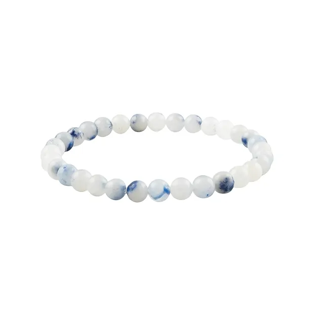 Armband, Dumortierit in Quarz, 06mm Kugeln | GH Edelsteine, Heilsteine & Schmuck