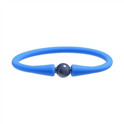 0603961117 Bracelet en perles rondes (8mm), silicone (bleu), 15cm (court)  | Marco Schreier