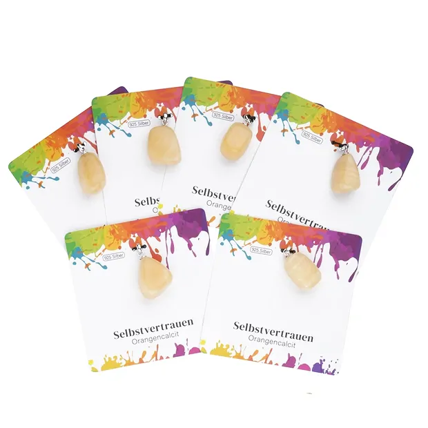 Ciondolo Calcite (arancione), Pietra burattata piccola, rodiato | Marco Schreier