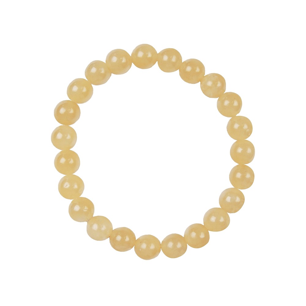 Bracelet en perles rondes, calcite (orange), 08mm boules | Marco Schreier