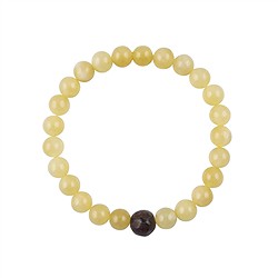 0604250207 Pulsera, Calcita (naranja), hueso de dinosaurio, 14cm (para niños) | Marco Schreier