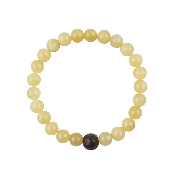 Bracelet, calcite orange, os de dinosaure, 14cm (pour enfants) | Marco Schreier