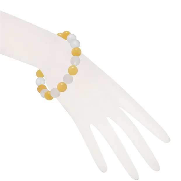 Bracelet, Calcite (orange), Rock Crystal, 10mm beads | Marco Schreier