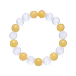 0604264652 Bracelet, Calcite (orange), Rock Crystal, 10mm beads | Marco Schreier