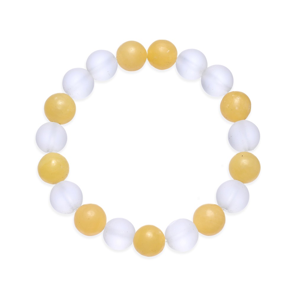 Armband, Calcit (orange), Bergkristall, 10mm Kugeln | Marco Schreier