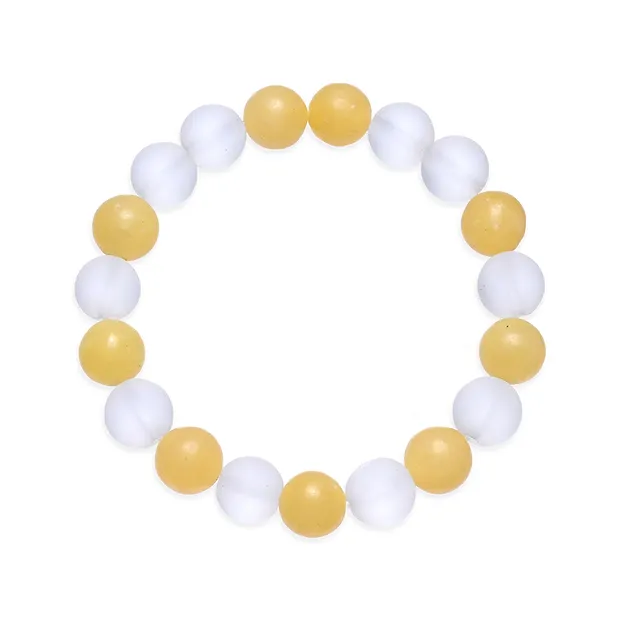 Bracciale, Calcite (arancione), Cristallo di rocca, perline da 10 mm | Marco Schreier