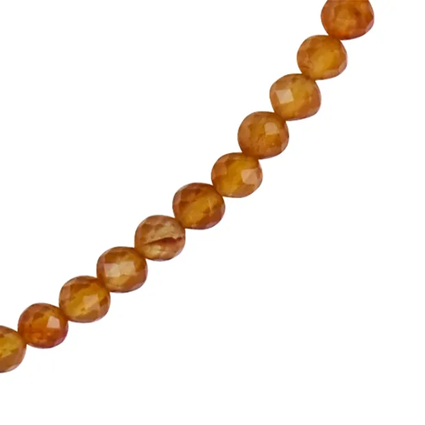 Kette Carneol (gebr.), Kugel (4mm), facettiert, vergoldet | Marco Schreier