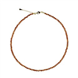 0604314141 Chaîne Cornaline (chauffée) boule (4mm), facettes, doré | Marco Schreier