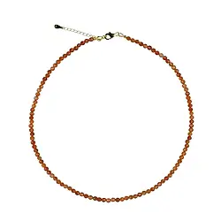 0604314141 Collar bola de cornalina (calentado) (4mm), facetado, dorado | Marco Schreier