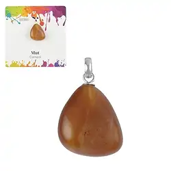0604325106 Pendentif Cornaline (chauffée), Pierre roulée petite, rhodiée | Marco Schreier