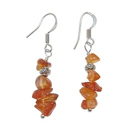 0604340001 Boucles d'oreilles à éclats, Cornaline (chauffée/teintée), pour support au sol | Marco Schreier