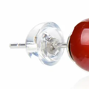 Earstud carnelian (heated), ball, 6mm, rhodiniert | Marco Schreier