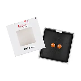 Earstud carnelian (heated), ball, 6mm, rhodiniert | Marco Schreier