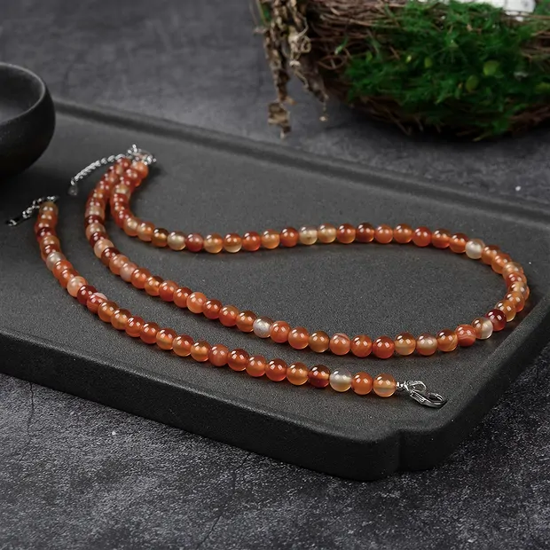 Earstud carnelian (heated), ball, 6mm, rhodiniert | Marco Schreier