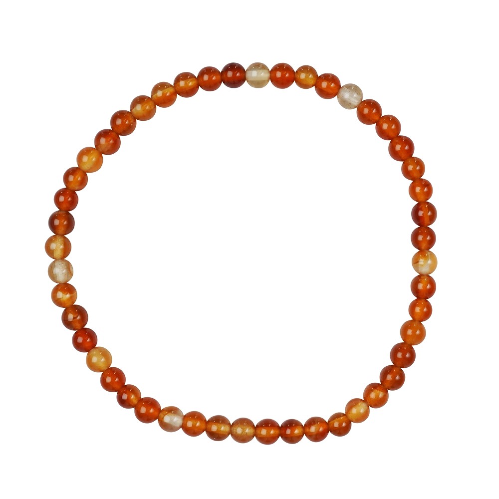 Armband, Carneol (gebr.), 04mm Kugeln | Edelsteine, Heilsteine & Schmuck-Handel