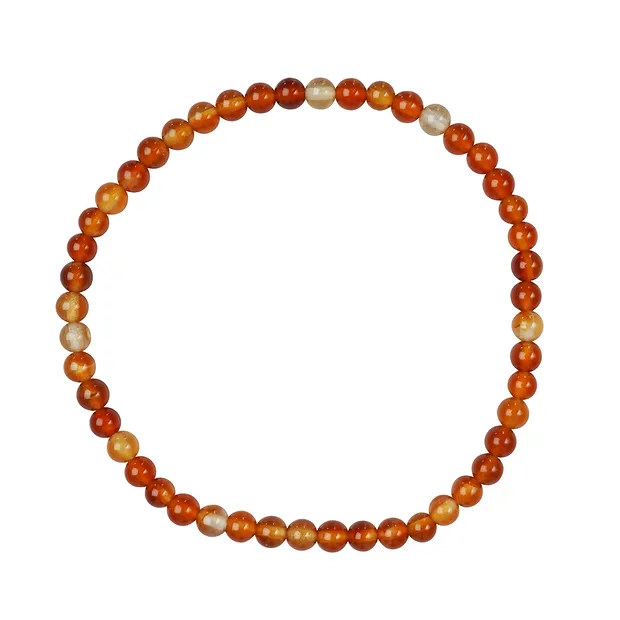 Pulsera, cornalina (calentado), 04mm cuentas | Marco Schreier
