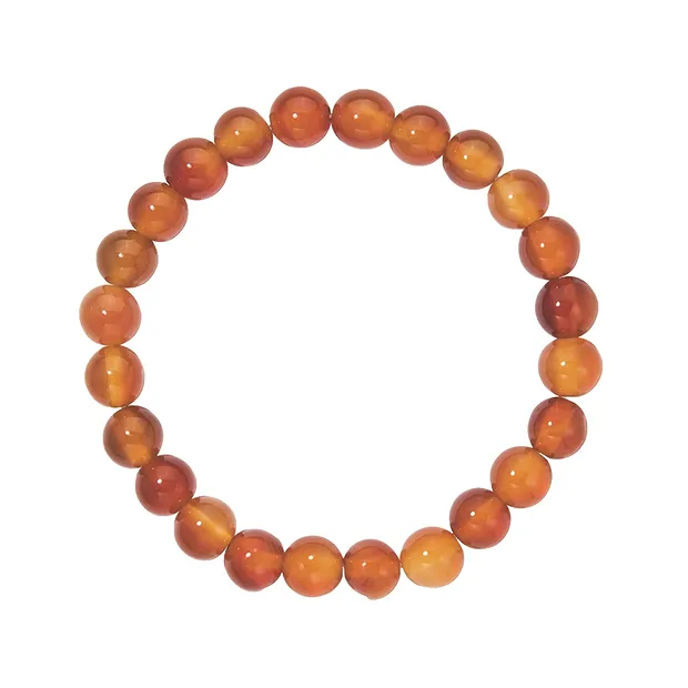 Armband, Carneol (gebr.), 08mm Kugeln | Edelsteine, Heilsteine & Schmuck-Handel