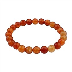 0604351081 Bracelet, carnelian (heated), 08mm beads, faceted | Marco Schreier