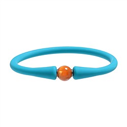0604361118 Bracelet carnelian ball (8mm), silicone (Turquoise), 15cm (short) | Marco Schreier