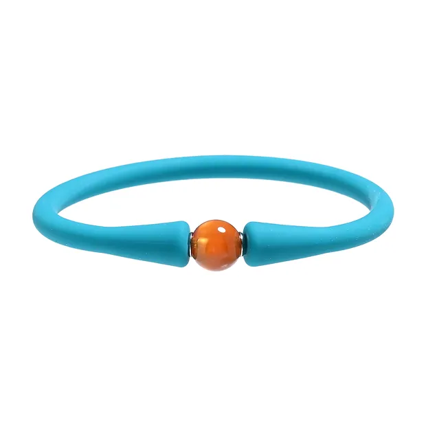 Pulsera cornalina (calentado), silicona (Turquesa), 15cm (corta) | Marco Schreier