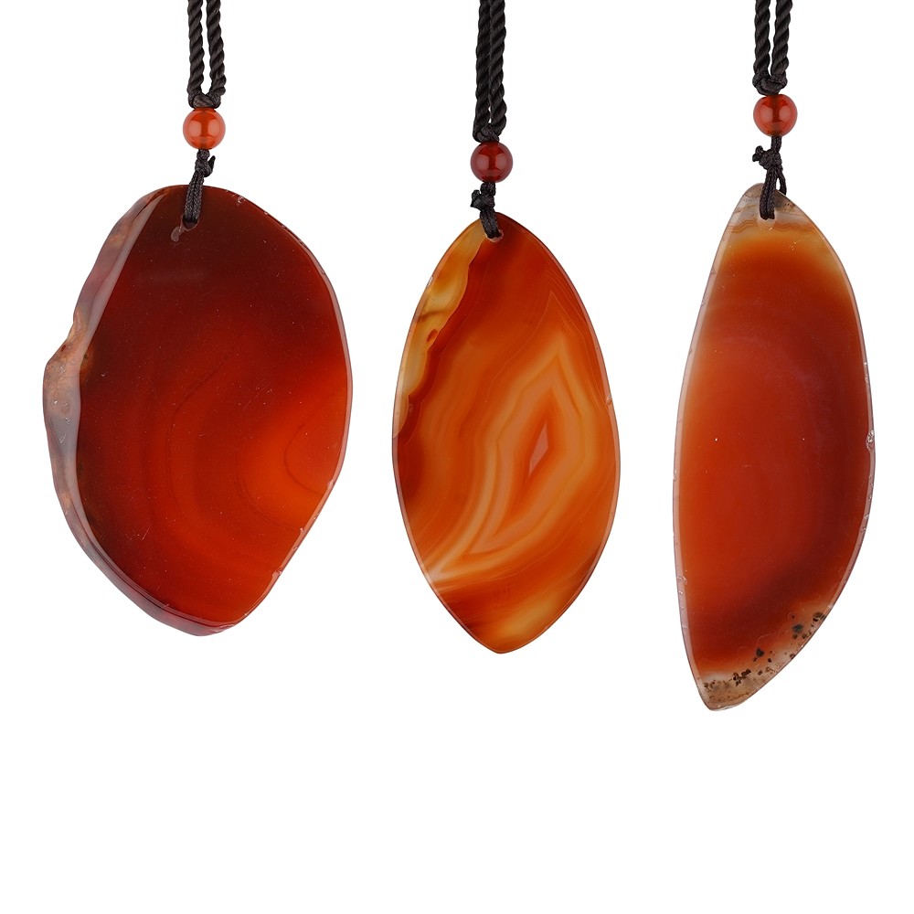 Freeform Carnelian (heated) on a ribbon | wholesaler gems & healing stones