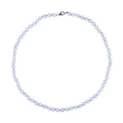 0604506451 Collana Calcedonio (blu), perline (6 mm) | grossista gemme e pietre curative