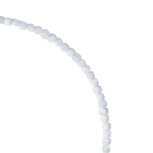 Collier Chalcedon blau, Würfel facettiert, rhodiniert, Verlängerungskettchen | Marco Schreier