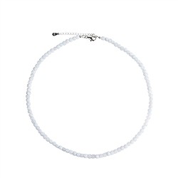 0604512230 Collana Calcedonio (blu), cubi sfaccettati, rodiato, catena di estensione | Marco Schreier