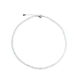 0604512230 Collier Chalcedon blau, Würfel facettiert, rhodiniert, Verlängerungskettchen | Marco Schreier