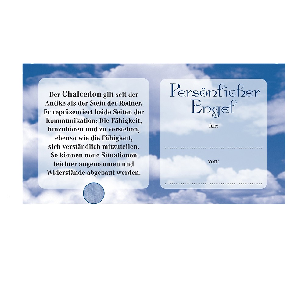 Engel-Anhänger Chalcedon blau (Verständigung), 3,0cm | Marco Schreier