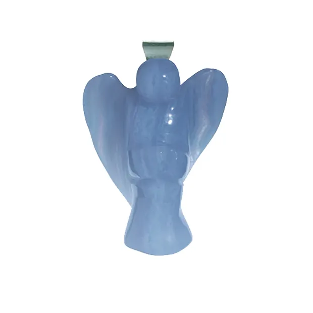 Ciondolo angelo in Calcedonio (blu), 3,0 cm | grossista gemme e pietre curative