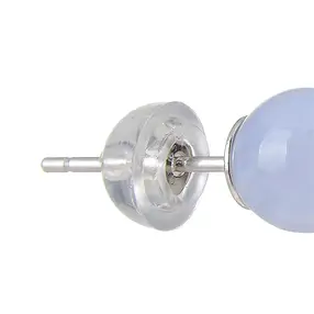 Perno auricolare Calcedonio (blu), sfera, 6 mm, rodiato | Marco Schreier