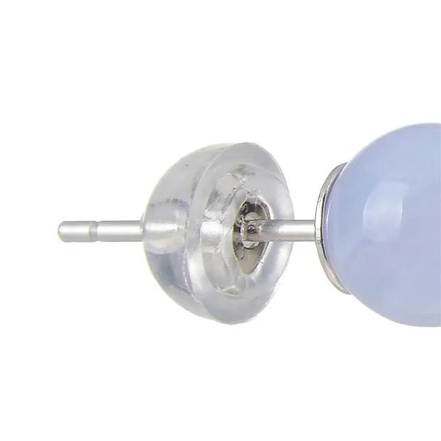 Pendientes Calcedonia (azul), esfera, 6mm, rodinado | Marco Schreier