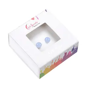 Perno auricolare Calcedonio (blu), sfera, 6 mm, rodiato | Marco Schreier