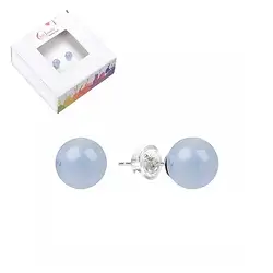 0604545108 Blue Lace Agate (blue), ball, 8mm, rhodiniert | wholesaler gems & healing stones