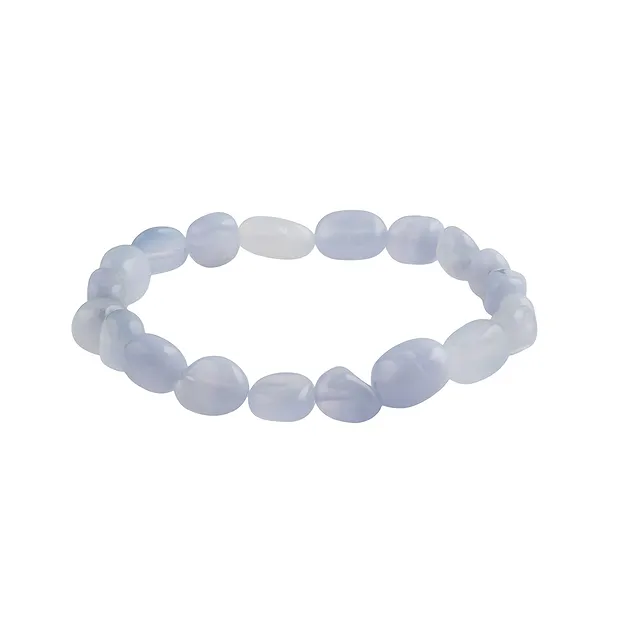 Bracelet, Blue Lace Agate (blue), 10 - 12mm nuggets | Marco Schreier