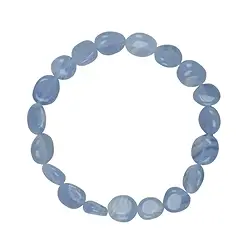 0604550073 Pulsera, Calcedonia (azul), 08 - 11mm forma libre plana | Marco Schreier