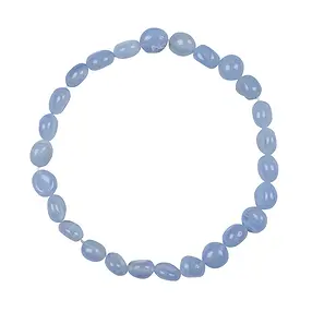 Bracciale, Calcedonio (blu), pepite da 08-10 mm | Marco Schreier
