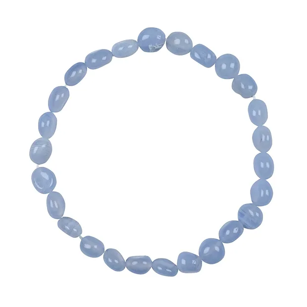 Bracelet, Blue Lace Agate (blue), 08-10mm nuggets | Marco Schreier