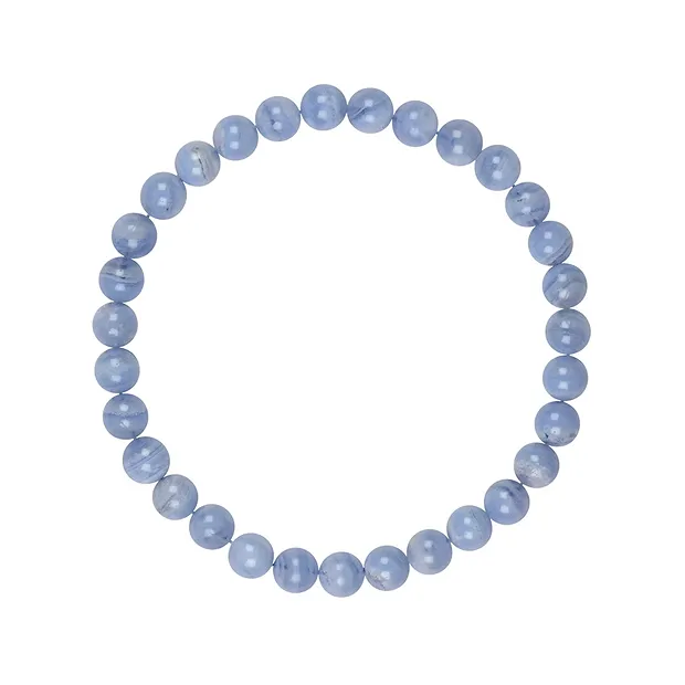 Bracelet, chalcedony (blue), 06mm beads | wholesaler gems & healing stones
