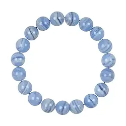 0604550110 Bracelet, chalcedony (blue), 10mm beads | wholesaler gems & healing stones