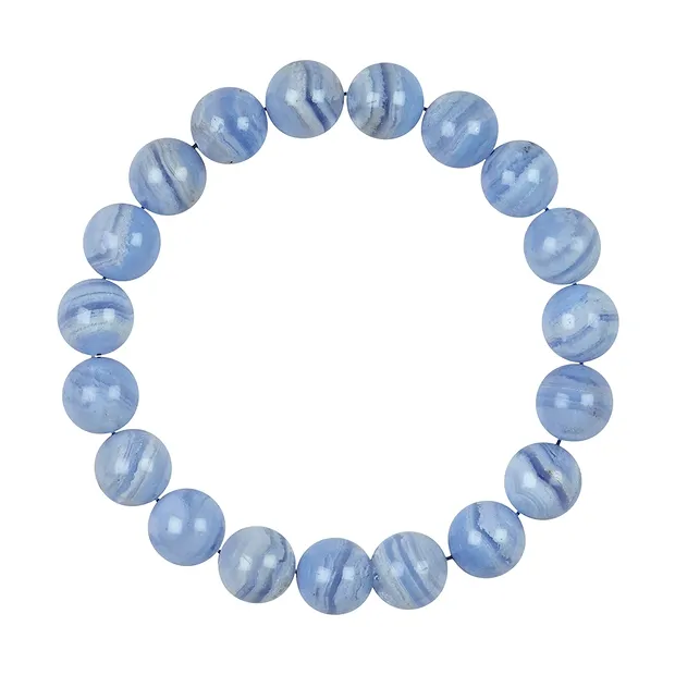 Bracelet, chalcedony (blue), 10mm beads | wholesaler gems & healing stones