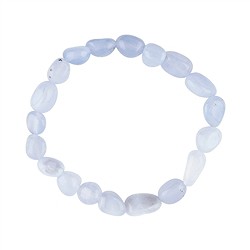 0604550202 Bracciale, Calcedonio (blu), pepite 09-12 mm | grossista gemme e pietre curative
