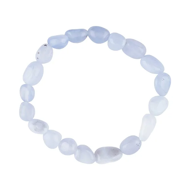 Armband, Chalcedon (blau), 09-12mm Nuggets | GH Edelsteine, Heilsteine & Schmuck