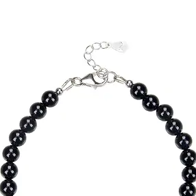 Kette Onyx (gef.), Kugeln (6mm), rhodiniert | Edelsteine, Heilsteine & Schmuck