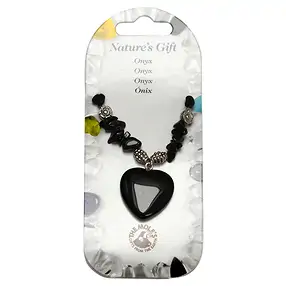 Herz-Collier, Onyx (gef.) | Schreier Großhandel Edelsteine, Heilsteine & Schmuck
